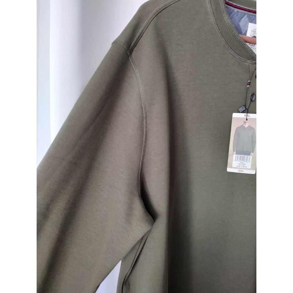 Copper & Oak Supply Olive Long Sleeve Cotton Blend Henley T-Shirt Men's XXL - Picture 7 of 10